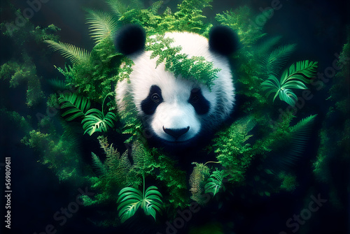 A floral portrait showcasing Polar bear's natural beauty - Generative AI