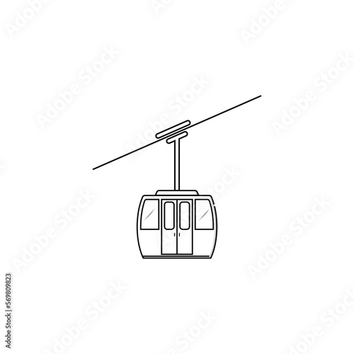 Cable car transportation icon isolated vector graphics