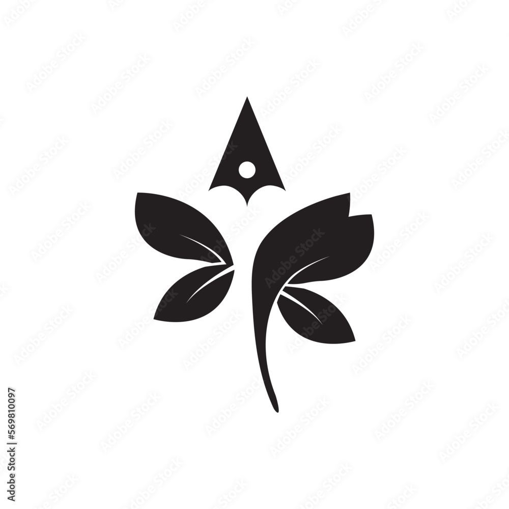 Fototapeta premium Rocket Leave Nature logo Business.