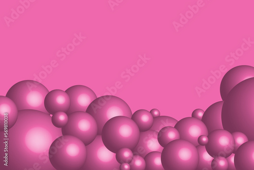 Fototapeta Naklejka Na Ścianę i Meble -  Abstract 3d ball shapes with pink background vector illustration