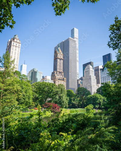 Canvas Print View of the fith avenue building from south east of Central Park, New York City