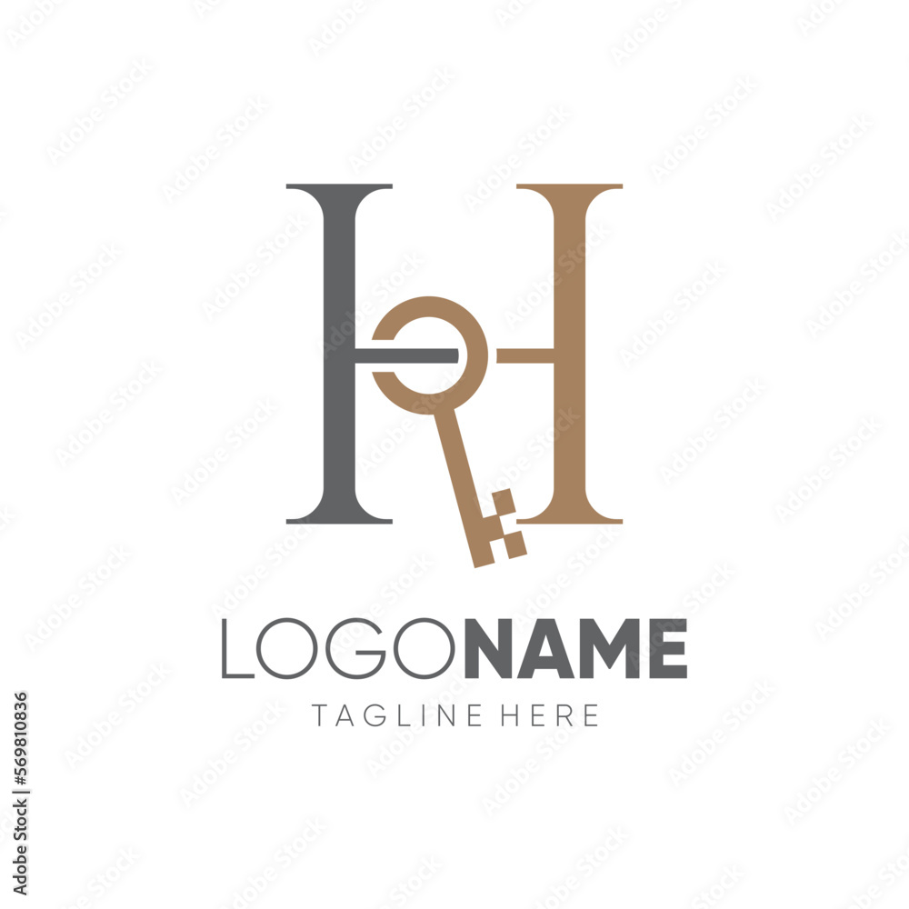 Initial Letter H Key Logo Design Vector Icon Graphic Emblem Illustration Initial Letter H Key Logo Design Vector Icon Graphic Emblem Illustration