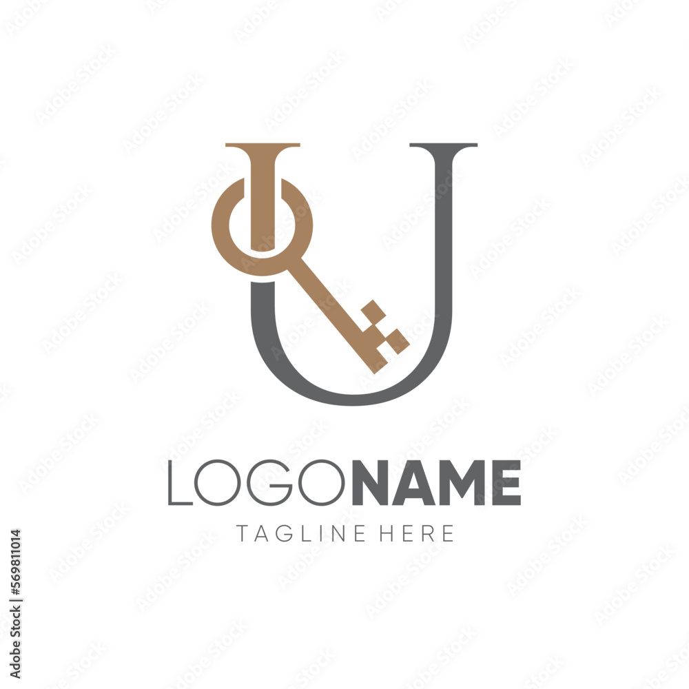 Initial Letter U Key Logo Design Vector Icon Graphic Emblem Illustration Initial Letter U Key Logo Design Vector Icon Graphic Emblem Illustration