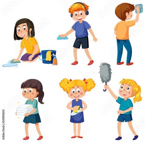 Kids cleaning at home set