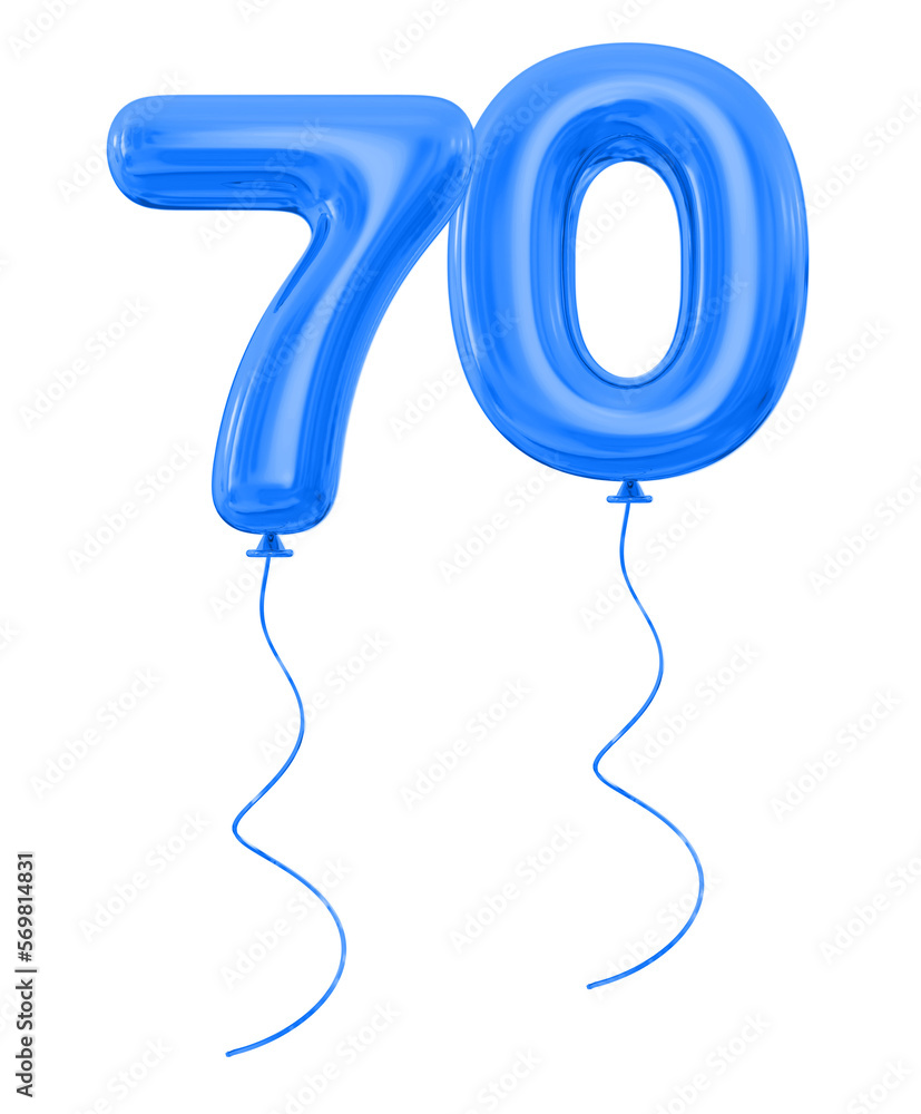 70 Balloons Blue Number