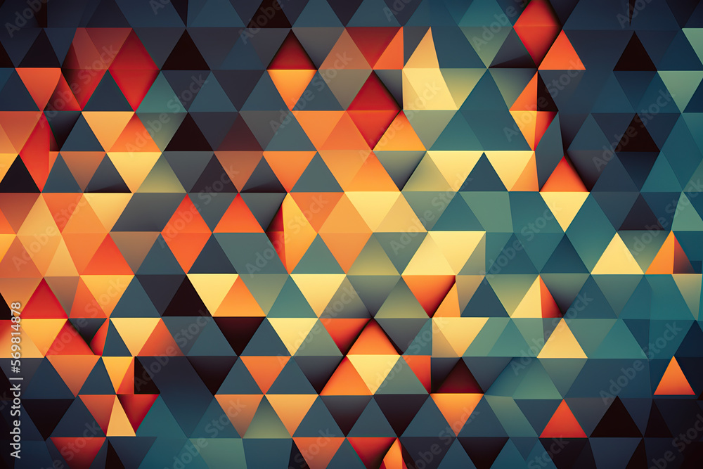 Triangle tiles pattern, texture background, created with Generative AI Triangle tiles pattern, texture background, created with Generative AI