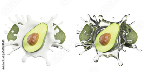 avocado milk water liquid splash transparent background