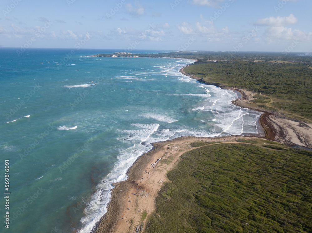 Macao beach Dominican Republic birds view Macao beach Dominican Republic birds view