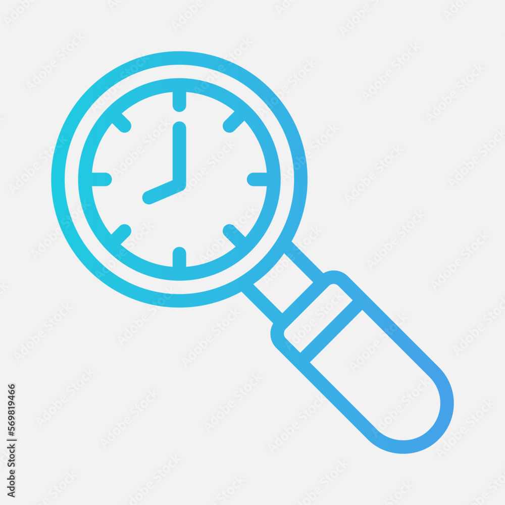 Search time icon in gradient style, use for website mobile app presentation Search time icon in gradient style, use for website mobile app presentation