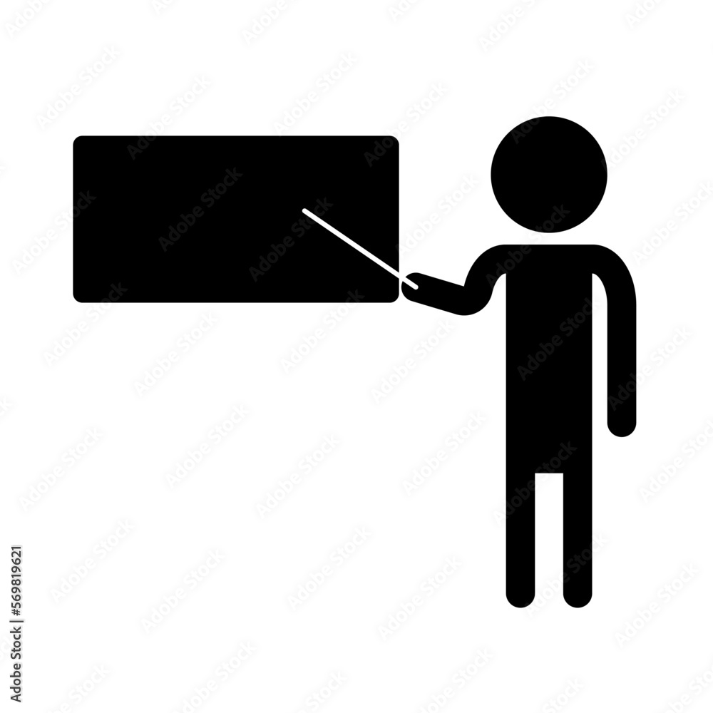 Teacher silhouette icon. Explanation and description of the class. Seminars and lectures. Vectors. Teacher silhouette icon. Explanation and description of the class. Seminars and lectures. Vectors.