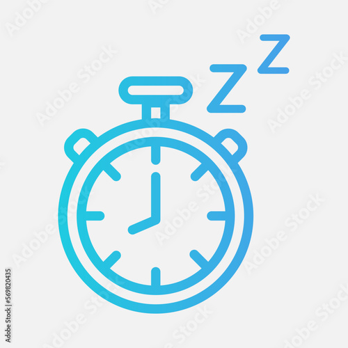 Time to sleep icon in gradient style, use for website mobile app presentation