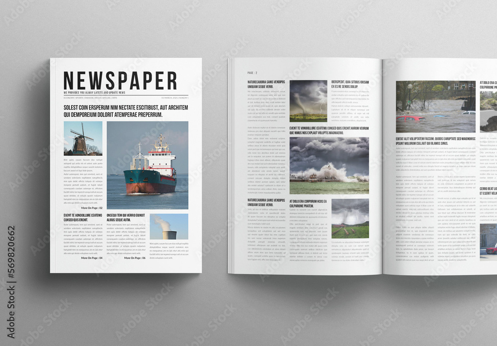 Newspaper Template Stock Template Adobe Stock Newspaper Template Stock Template Adobe Stock