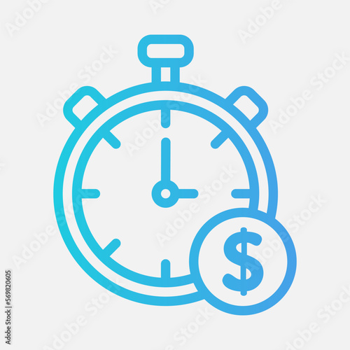 Time is money icon in gradient style, use for website mobile app presentation