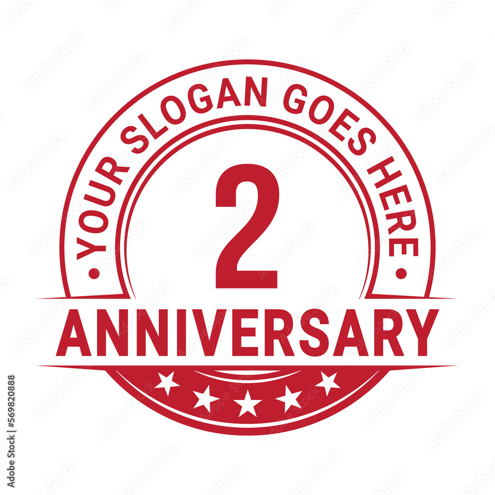 2 years anniversary logo design template. Vector illustration. 2 years anniversary logo design template. Vector illustration.