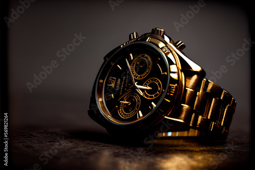 Gold wristwatch photo