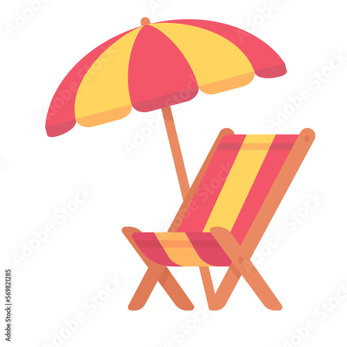 colorful beach chairs For relaxing by the sea on vacation