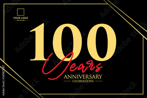 100th anniversary celebration logo design concept. Logo Vector Templates