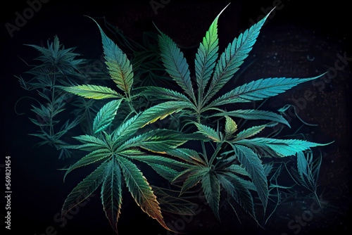 Cultivation of cannabis plants  leaves of a marijuana