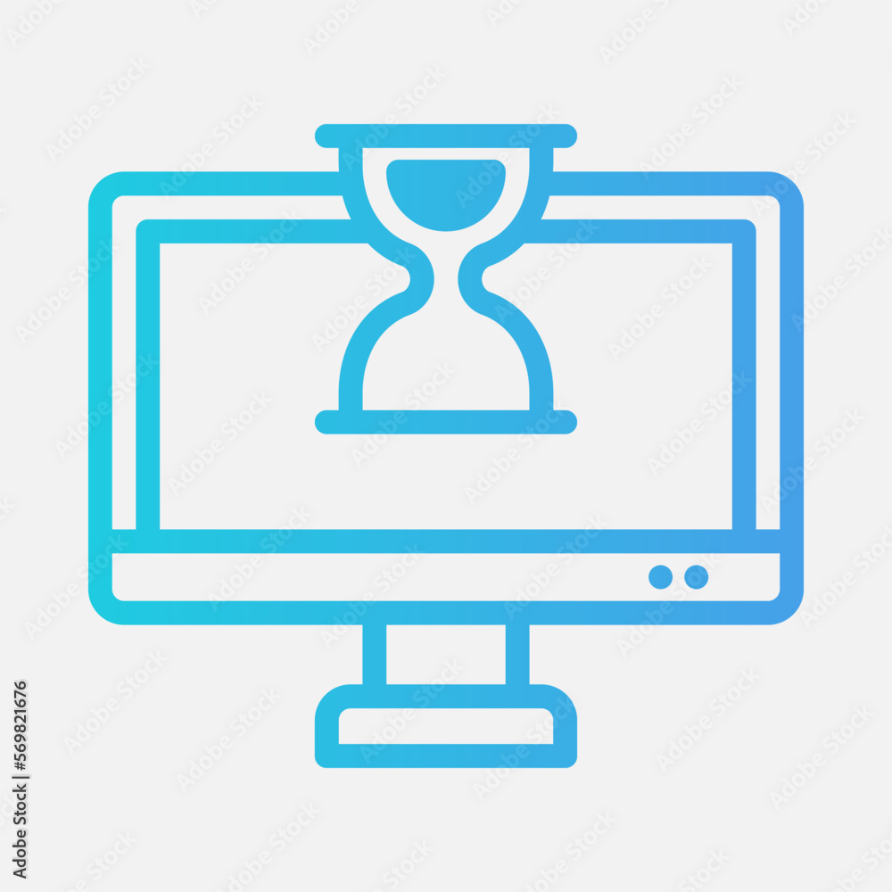 Hourglass computer icon in gradient style, use for website mobile app presentation Hourglass computer icon in gradient style, use for website mobile app presentation