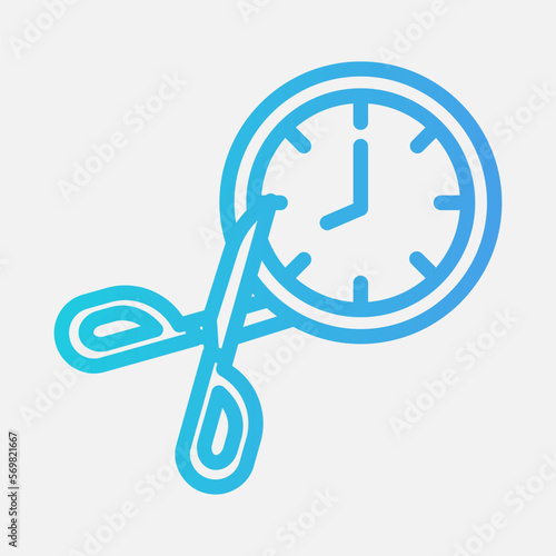 Cut time icon in gradient style, use for website mobile app presentation