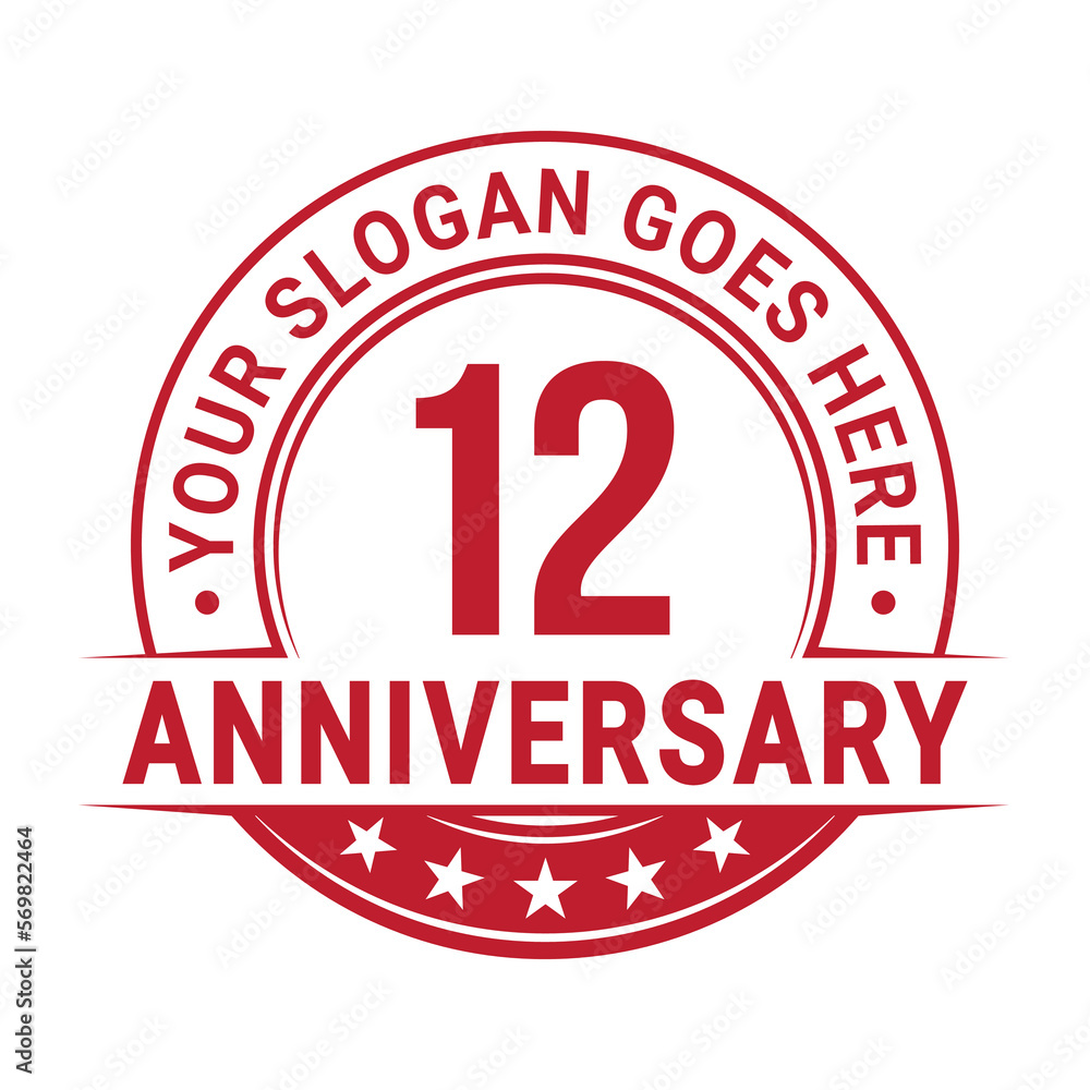 12 years anniversary logo design template. Vector illustration. 12 years anniversary logo design template. Vector illustration.