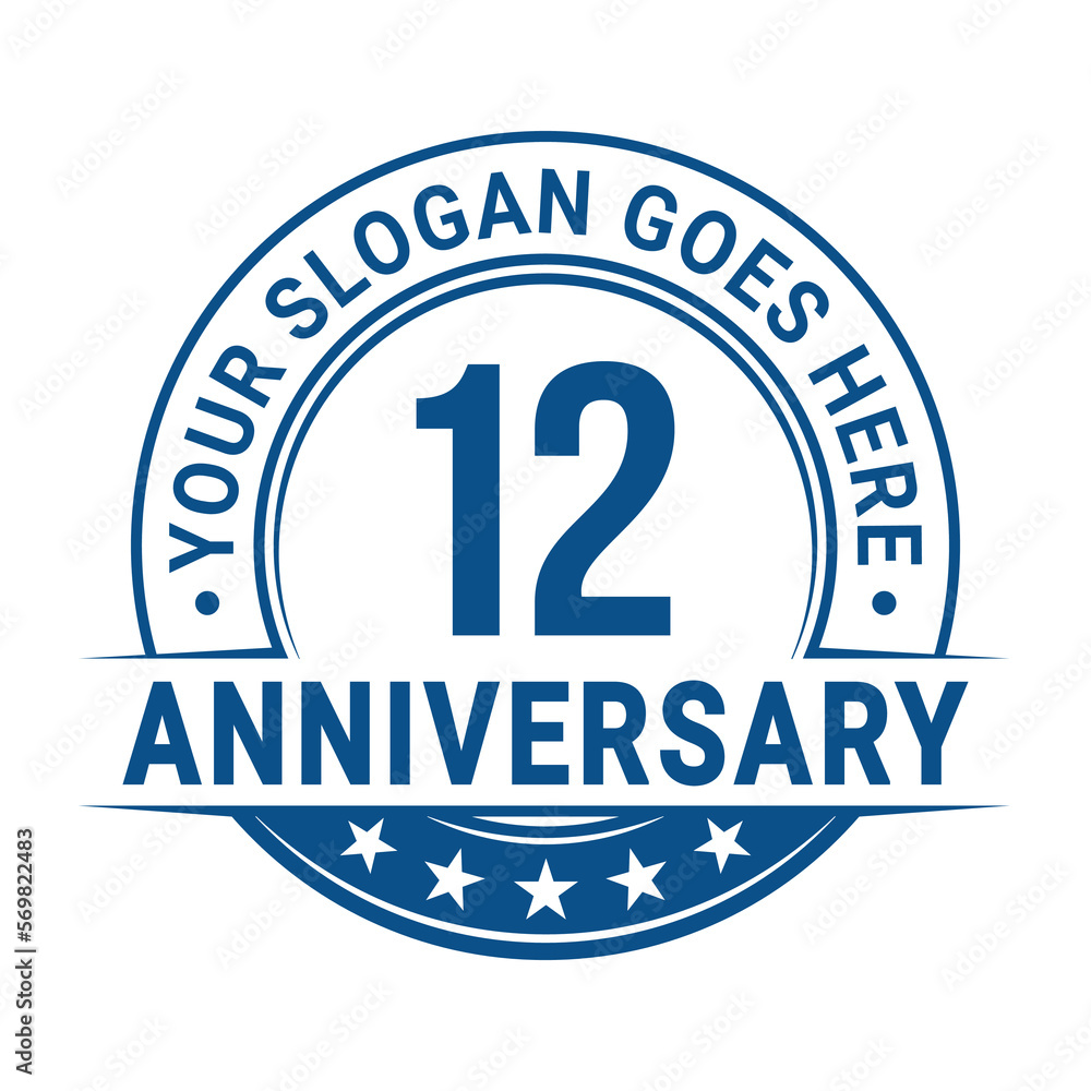 Fototapeta premium 12 years anniversary logo design template. Vector illustration.