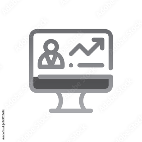 computer two tone gradient icon