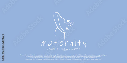 Vector mom and baby logo design vector with creative unique concept Premium Vector