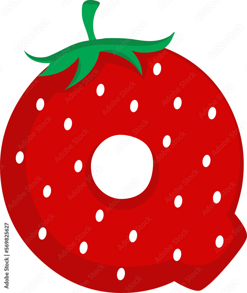 Obraz premium Strawberry Alphabet Cute Font PNG File