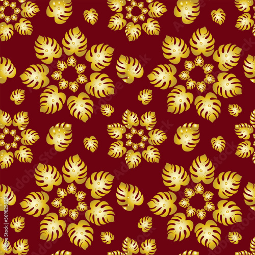 Golden collection, floral set. Vector image. Printing on fabrics.