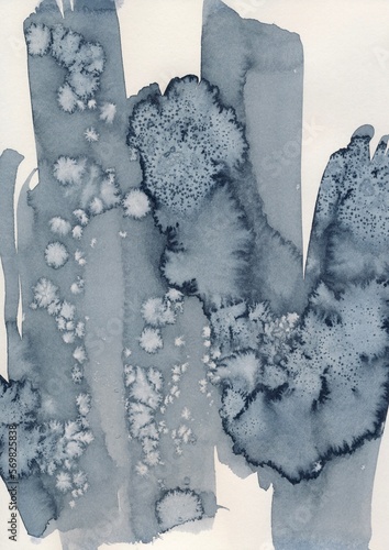 Watercolor painting, abstract. Salzwasser Technik. Abstrakte Wellen Muster. Muster Design. Dekorative Kunst.