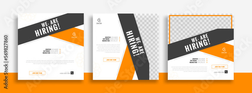 We are hiring job vacancy social media post banner design template. We are hiring job vacancy square web banner design.	