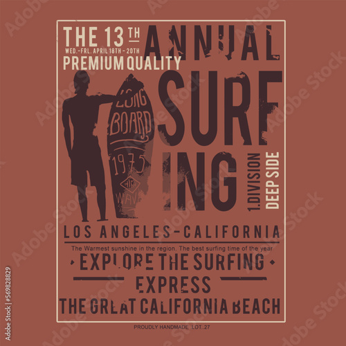 surfing summer illustration beach and wave