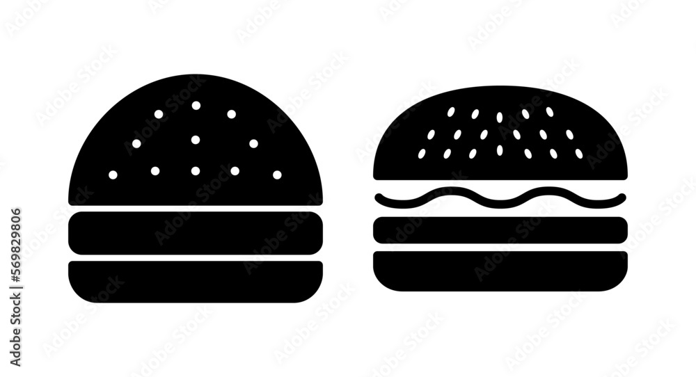Burger icon vector illustration. burger sign and symbol. hamburger Burger icon vector illustration. burger sign and symbol. hamburger