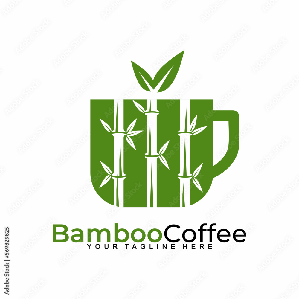 Coffee and bamboo mug logo design. The logo can be used for coffee, cafe, restaurant businesses. Coffee and bamboo mug logo design. The logo can be used for coffee, cafe, restaurant businesses.