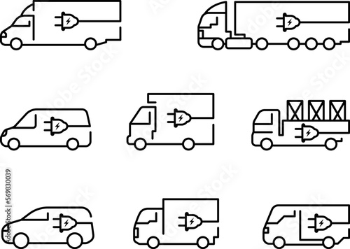 Eco-friendly car vector icon with charging plug for electric or EV cars. Vector illustration