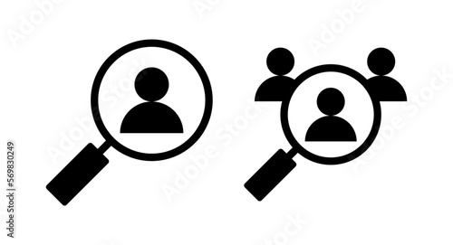 Hiring icon vector illustration. Search job vacancy sign and symbol. Human resources concept. Recruitment