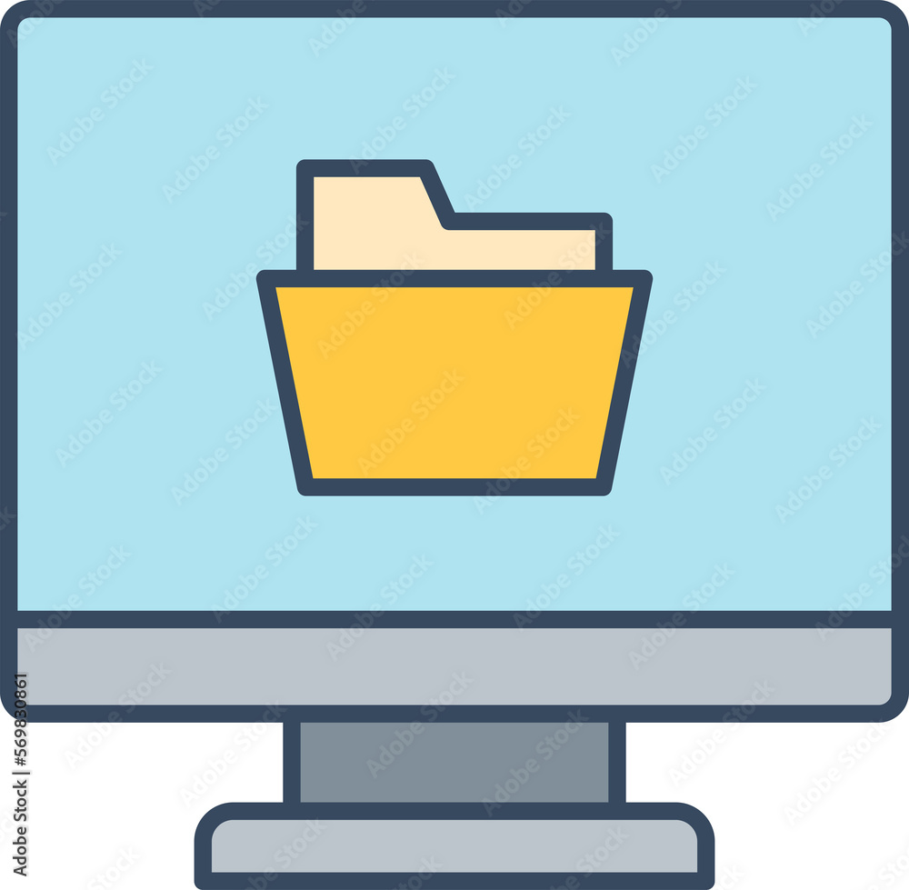 desktop computer and folder icon