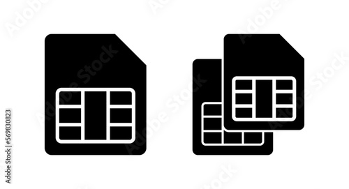 Sim card icon vector illustration. dual sim card sign and symbol