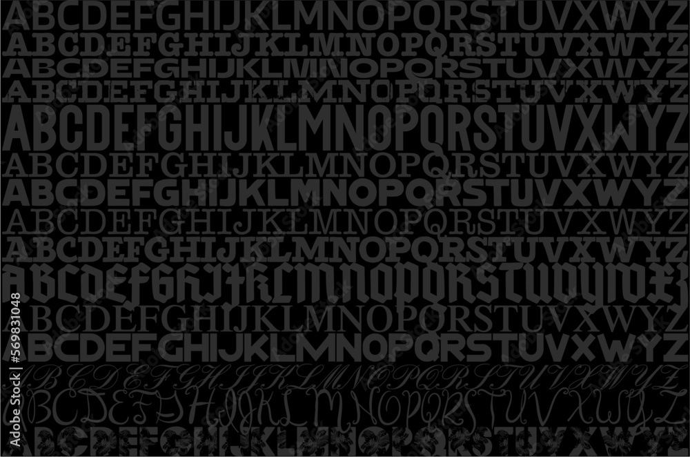 LETTERS BLACK AND GRAY LETTERS BLACK AND GRAY