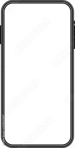 Smartphone interface, phone mockup with empty screen 