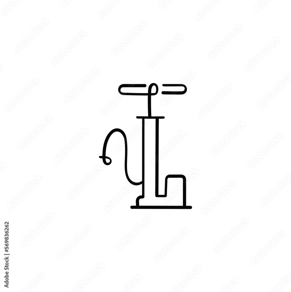 Bicycle Pump Line Style Icon Design Bicycle Pump Line Style Icon Design