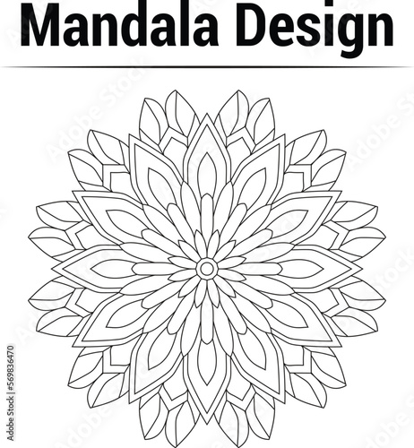 Fototapeta Naklejka Na Ścianę i Meble -  Floral Mandala Leaf Flower Mandala Vector Mandala vector illustration Mandala tattoo Mandala Mehndi Mandala.