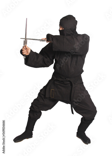 Asian Man Wearing Ninja Martial Arts Uniform