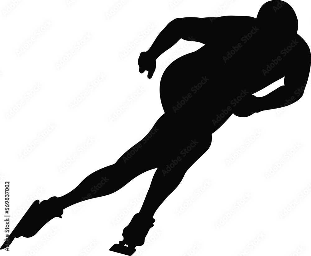 black silhouette men athlete speed skater black silhouette men athlete speed skater