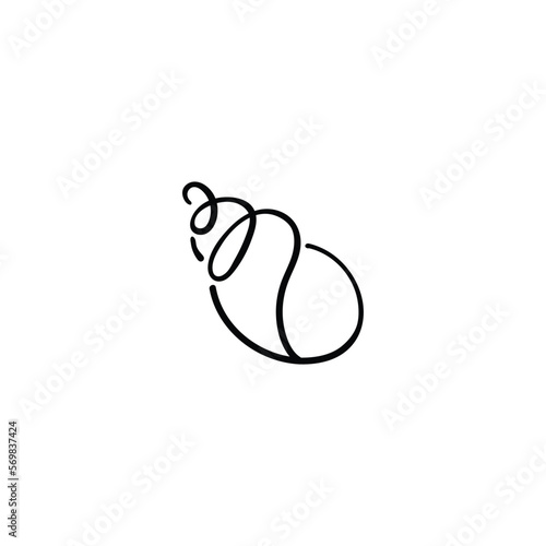 Conch Shell Line Style Icon Design