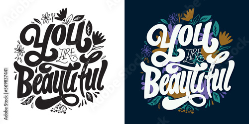 Cute hand drawn doodle lettering postcard, t-shirt design, mug print.