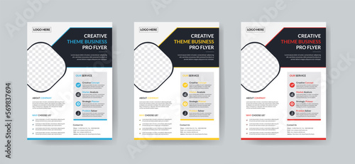 set of business flyer template design with modern style and minimalist concept use for business presentation and promotion kit