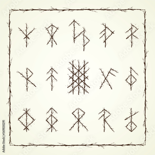 Tree branch bind runes set
