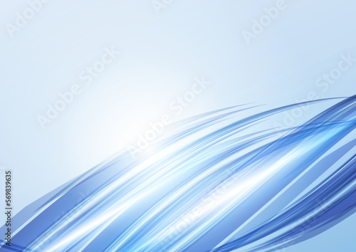 明るい青の抽象ウェーブ背景